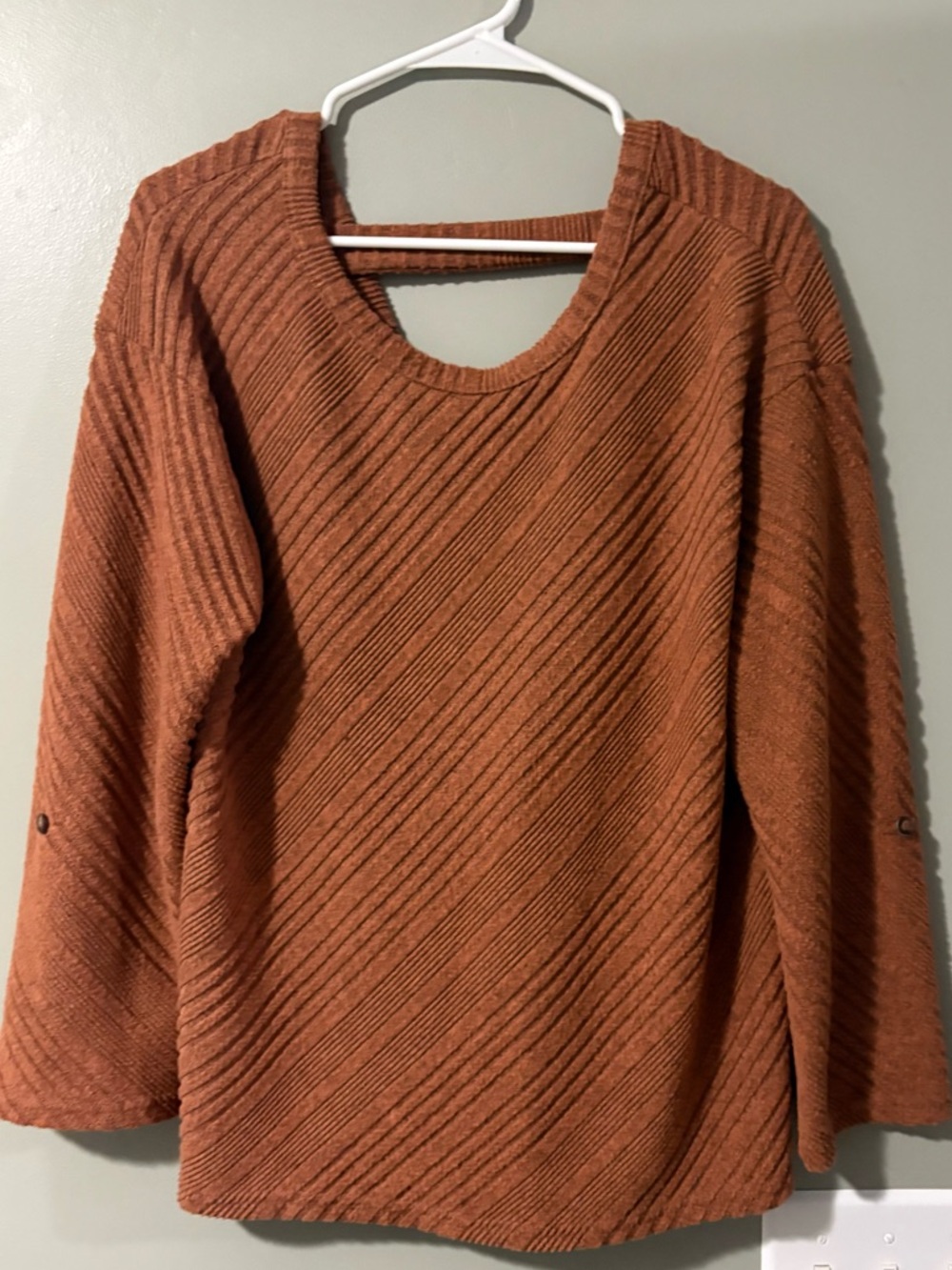 BKE Burnt Orange Textured Knit Sweater